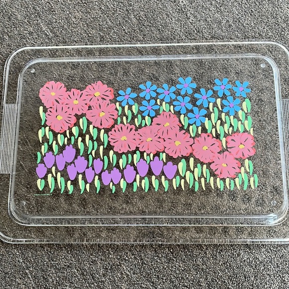 Dayton Hudson 1990 Tray and Pitcher Acrylic Flowers Vintage - Picture 3 of 13